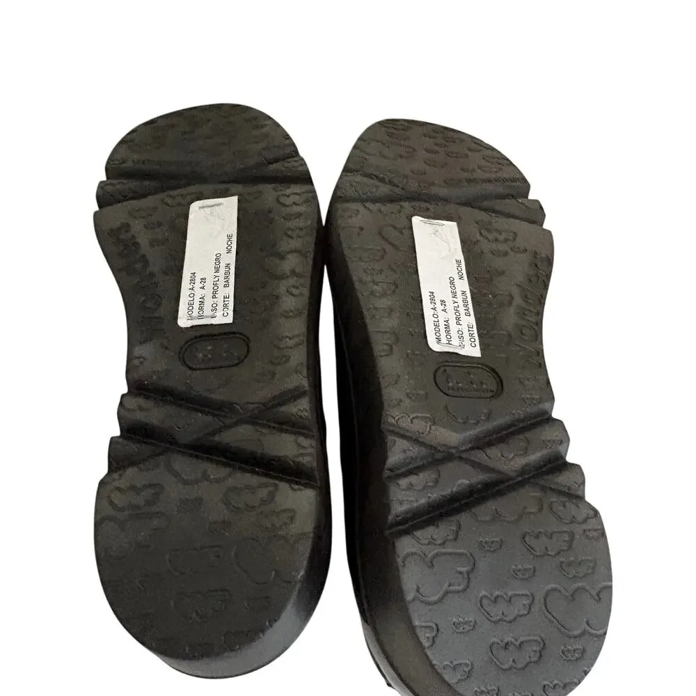 Wonders Spain Barbun Patent Leather Croc Embossed Wedge Platform Slip On Shoes